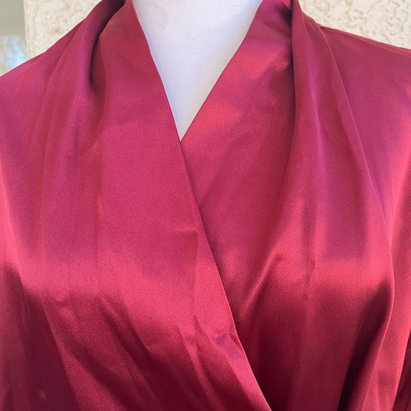 Calvin Klein Deep Red Satin Blouse Brand New - Picture 4 of 9